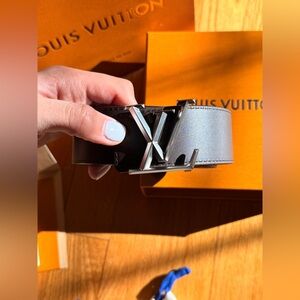 Men’s Louis Vuitton Dark Brown Leather Belt